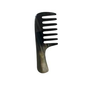 Peigne en corne de buffle à dents larges, couleur noir-brun, style ange, personnalisable, fait main, pour hommes et femmes, usage quotidien - Product Image 5