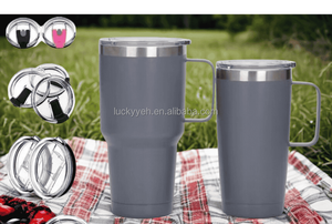 Gobelet isotherme personnalisé réutilisable en acier inoxydable à double paroi de 600 ml (20 oz) avec poignée, bouteille isotherme portable, OEM - Product Image 2