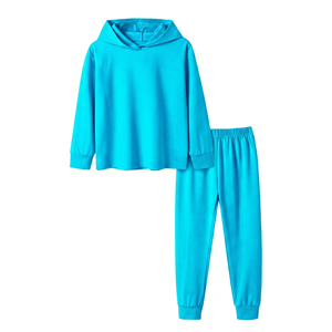 Chándal Unisex Azul Marino con Capucha, Ecológico, de Manga Larga, Color Sólido, Informal, Transpirable, de Spandex/Poliéster, para Invierno - Product Image 3