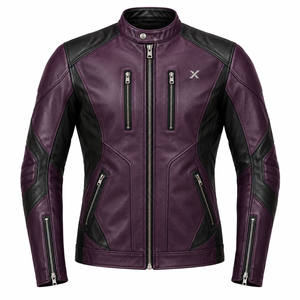 Chaqueta de Motocicleta de Cuero de Edición Limitada |   Púrpura Negro Azul Marino Marrón |   Fabricante OEM ODM |   Diseño de Calidad Premium | Ropa de Carreras - Product Image 1