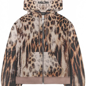 Sudadera con Capucha y Cremallera para Mujer, Estampado de Leopardo, Estilo Otoñal, Tejido de Poliéster, Talla Grande, Marca RAGSTO - Product Image 6