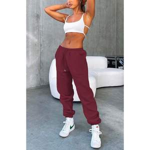 กางเกงวอร์มเอวสูงสำหรับผู้หญิงกางเกงผ้าฟลีซบุผ้าคอตตอนพร้อมเชือกผูกปากถุงมีเทคนิค2025 - Product Image 1