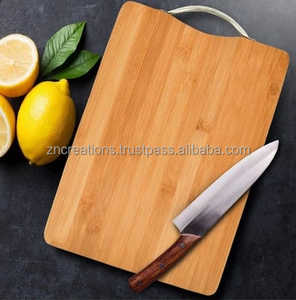 Tabla de cortar de bambú de madera inteligente personalizada de fábrica, bloque de tabla de cortar de madera gruesa en blanco de cocina Irregular DE LA India - Product Image 2