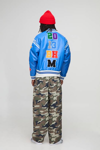 Chaqueta Varsity de Invierno para Hombre, de Lana y Piel de Oveja, Impermeable y Cortavientos, Personalizada con Letras Bordadas en la Parte Delantera, Talla Grande - Product Image 5