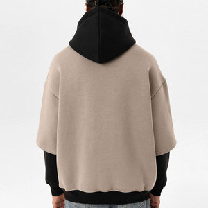 Sweat-shirts d'hiver amples et carrés pour hommes, vintage, brodés, double couche, manches longues, effet délavé, 100 % coton molletonné, vente en gros - Product Image 5