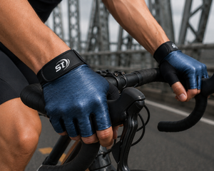 Gants de cyclisme demi-doigts à finition métallique, avec coussinets en gel antidérapants, gants de vélo professionnels, vente en gros, logo personnalisé OEM - Product Image 4