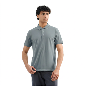 Polo de Manga Corta Amarillo Sólido para Hombre, Diseño Casual de Punto con Botones, Corte Regular - Product Image 2