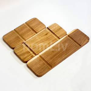 OEM Natural Teak Wood Tiered Serving Stand Eco Friendly Sustainable Halal Customized Ladder Display Rack <b>Cupcake</b> Dessert Tray - Product Image 5