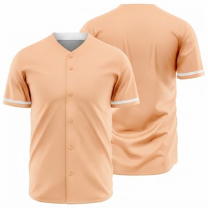 Custom Men's Baseball Jersey Short Sleeve Navy Blue with <b>Gold</b> Trim Button Front Moisture Wicking Polyester Apparel - Product Image 2