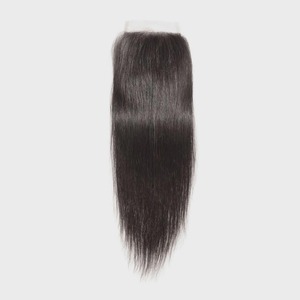 ชุดผมแท้แบบอินเดีย 4x4 Closure Remy Hair แบบเย็บด้วยเครื่องจักรสองชั้น สำหรับต่อผมทุกสี สามารถปรับแต่งโลโก้ได้ - Product Image 1