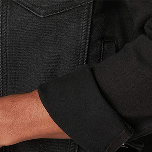 Veste en jean pour homme, nouvelle collection, couleur noire, style streetwear, doublée de fourrure, pour l'automne et l'hiver, design élégant. - Product Image 6