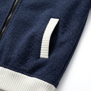 Cardigan tendance pour homme en tissu technique uni, col roulé zippé, en polaire tricotée, anti-plis, séchage rapide, idéal pour l'hiver et les affaires - Product Image 3