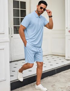 Ensemble deux pièces décontracté moderne pour homme, personnalisable, de bonne qualité, respirant, avec fermeture éclair, en polaire tricotée à motif floral, 100 % polyester, été, 220g - Product Image 2