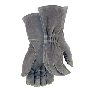 Gants de soudage en cuir fendu gant de soudeur en cuir résistant à la flamme avec poignet élastique cousu - Product Image 5