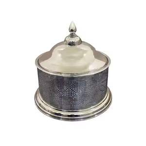 Caja de Dulces de Metal Dorado de Lujo con Tapa, Recipiente Decorativo para Almacenamiento, Contenedor de Dulces para Mesa, Organizador de Bocadillos, Decoración para el Hogar para Ramadán y Eid - Product Image 4