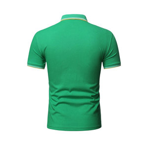 Polo pour homme en coton uni à manches courtes, col classique, confortable, décontracté, vêtements d'été pour tous les jours et le bureau - Product Image 3