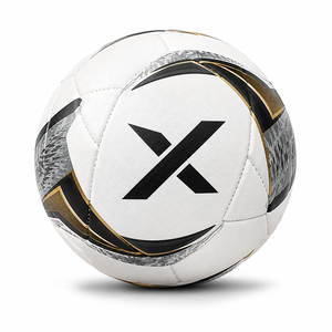 Ballons de football personnalisés X, ballons de football de grande taille |   Blanc Noir Or |   Logo X |   Fabricant OEM ODM |   Qualité de conception haut de gamme - Product Image 1