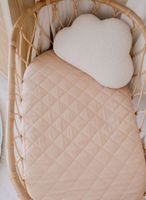 Parure de lit bébé de luxe 4 pièces en lin 100% délavé neutre, draps-housses rayés doux pour lit d'enfant, certifiée OEKO-TEX 200T