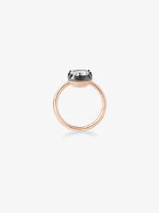 Bague de fiançailles solitaire personnalisée en or massif 14K avec diamant de laboratoire taille coussin, sertie à griffes, de luxe, pour mariage, anneaux noircis - Product Image 3