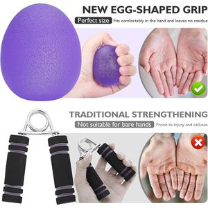 Set di Attrezzi per Allenamento della Forza della Presa e Sollievo dallo Stress con Pallina Antistress e 3 Strumenti Elastici per Terapia di Riabilitazione del Polso - Product Image 3