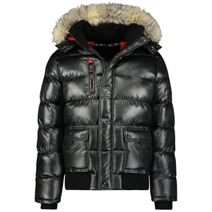 Winter <b>Men's</b> Regular Parka <b>Coat</b> With <b>Fur</b> <b>Hood</b> Plus Size Zipper Warm Thick Windproof Outdoor Casual Padded For Cold Weather - Product Image 5