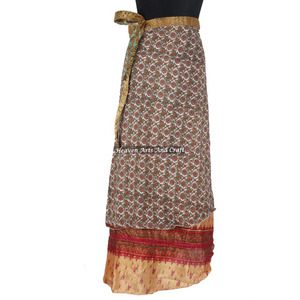 Multi Ways to Wear Magic <b>Wrap</b> <b>Skirt</b> Silk Around <b>Skirt</b> 2 Layer Reversible Magic Silk Saris <b>Wrap</b> Long <b>Skirt</b> Silk <b>Wrap</b>-effect - Product Image 1
