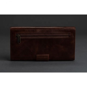 New Style Hot Selling Real Handmade Crunch Leather Clutch Wallet Stylish Casual Full Grain Leather Three Fold Clutch For Women - Product Image 2