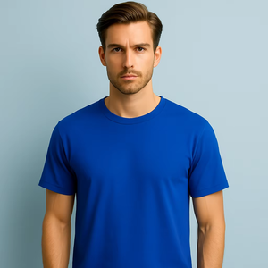 T-shirts pour hommes grande taille en polyester et coton tissé, respirants, écologiques, avec logo personnalisé imprimé en gros - Product Image 2