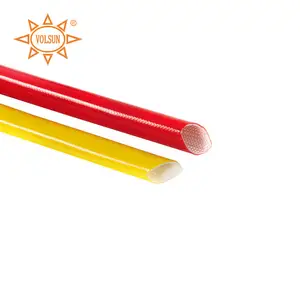 Silicone cao su tráng bện sợi thủy tinh sleeving Silicone sợi thủy tinh nhiệt tay áo cho động cơ điện quanh co