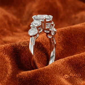 925 Sterling Silver Five <b>Stone</b> Engagement Ring Round Brilliant Cut Moissanite Anniversary Ring for Women Luxury Bridal Wedding - Product Image 2