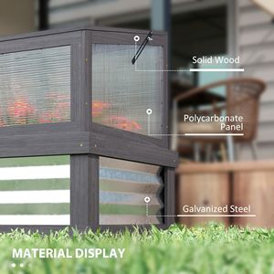 Kit de lit de fleur de jardin surélevé gris avec jardinière à cadre froid en bois 41 \ "X 22.5 \" X 28.25 \ "Serre penchée pour jardins extérieurs - Product Image 6