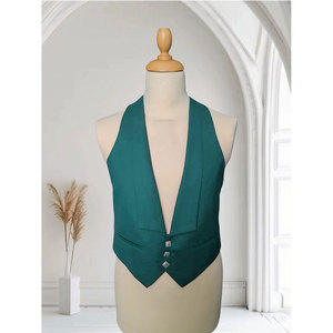 Chaqueta Tradicional Prince Charlie, Chaleco de Lana Turquesa, Abrigo Escocés para Hombre, Venta al Por Mayor - Product Image 3