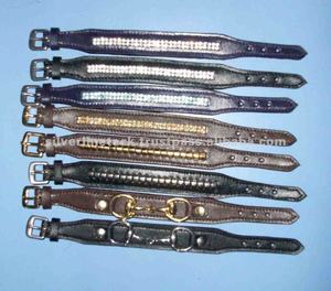 Bracelet à breloques en cuir avec cristaux - Product Image 6