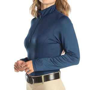 Camiseta de equitación de manga larga con media cremallera para niñas, superventas, nueva llegada, color personalizado, capa base para equitación. - Product Image 5