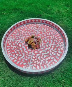 Home And <b>Kitchen</b> Food <b>Storage</b> & <b>Container</b> Tray 100% Handmade High Quality Mother of Pearl Serving Tray Hotel Tea Foods Party Us - Product Image 2