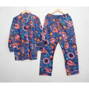 Conjunto de pijama floral para mujer, ropa de dormir de algodón, pantalones de pijama para mujer, camisa de manga larga, conjunto de pijama a juego - Product Image 1