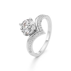 Bague de fiançailles et de mariage classique en platine plaqué or, sertie de diamants de laboratoire 1 carat PT950 certifiés IGI, avec gemmes universelles, cadeau idéal - Product Image 3