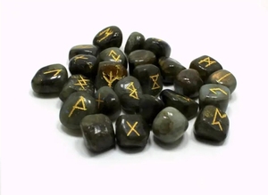 Pierres de cristal polies faites à la main en pierre de soleil, ensemble de lettres, pierres énergétiques naturelles Wicca, divination, intuitivité, Reiki, méditation - Product Image 6