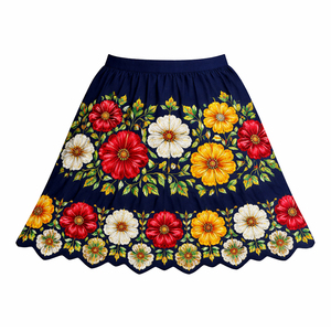 Women's Boho Hippie Embroidered Short with Drawstring Hawaiian Style Traditional Belly Dance Workwear - Product Image 1