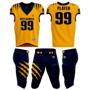 High Quality Adult Custom American Football Uniform 100% Polyester V-neck Athletic Breathable OEM ODM Manufacturer Sublimation - Product Image 1