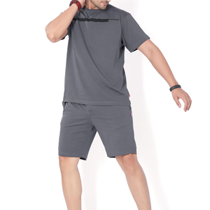 Wholesale Prices Summer Breathable Men Casual Twin <b>Set</b> High Quality OEM Service Short Sleeve T-Shirt & Shorts - Product Image 5