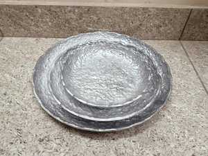 Textured Silver Soft-<b>Square</b> Metal Platters (<b>Set</b> of 2) nesting trays combine geometric flair with a soft, organic feel fine - Product Image 2