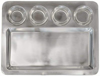 Placas de partición rectangulares de acero inoxidable, plato de cena dividido SS, 5 secciones, bandeja de comedor indio thali Mess, dosa thali