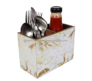 Soporte para cubiertos de madera artesanal/soporte para mesa de comedor de estilo clásico y organizador de cocina/caja de almacenamiento para vajilla - Product Image 1