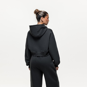 Sudadera con capucha corta personalizada para mujer, sudaderas y sudaderas con capucha informales para mujer, sudadera con capucha corta con cremallera de gran tamaño para mujer - Product Image 2