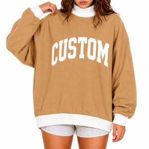 Suéter Cómodo de Invierno para Mujer, Cuello Alto, Tejido de Punto, Personalizable con Bordado, Tela de Felpa de Secado Rápido y Antiencogimiento - Product Image 1