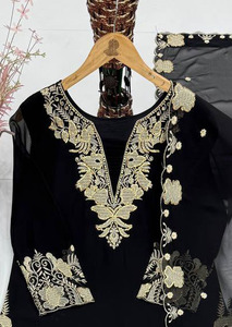 ชุดสูท Georgette Kameez ประดับเลื่อมและงานปักเลื่อมด้วยผ้าทอสำหรับงานแต่งงาน - Product Image 4
