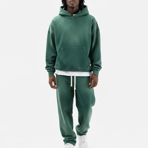 Ensemble de survêtement oversize délavé pour homme en coton doux, style sportif et urbain, pour le jogging - Product Image 1