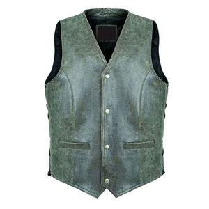 Gilet sans manches en cuir véritable pour homme, respirant, durable, pour l'extérieur, usage quotidien, mode, service OEM - Product Image 1