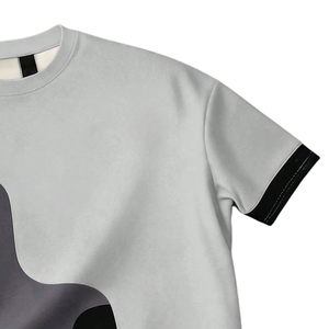 Camiseta de Hombre de Manga Corta con Cuello Redondo, Diseño de Bloques de Color, Tejido de Punto, Estilo Casual y Urbano - Product Image 3